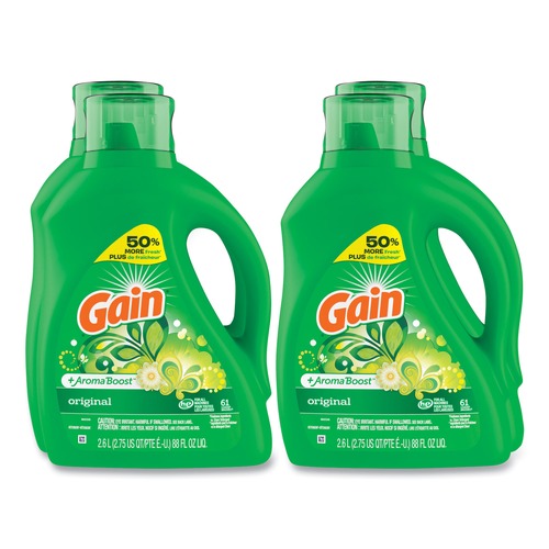 Cleaning & Janitorial Supplies | Gain 80745070 88 oz. Pour Bottle Liquid Laundry Detergent - Gain Original Scent (4/Carton) image number 0