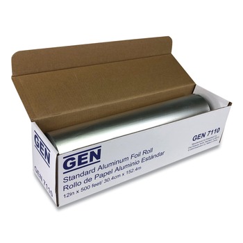 FOOD WRAPS | GEN GEN7110 Standard Aluminum Foil Roll, 12-in X 500 Ft