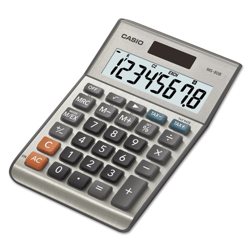  | Casio MS-80B 8-Digit LCD MS-80B Tax and Currency Calculator image number 0