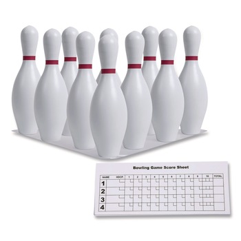 Champion Sports Plastic Bowling Pin Set - White (10/Set)