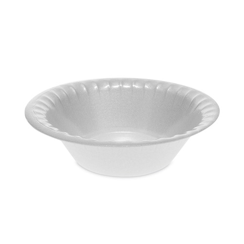  | Pactiv Corp. YTK100120000 12 oz. 6 in. Diameter Bowl Laminated Foam Dinnerware - White (1000/carton) image number 0