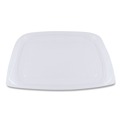 Food Trays, Containers, and Lids | World Centric RDLCS24 6.5 in. x 7.5 in. x 0.3 in. PLA Rectangular Plastic Deli Container Lids - Clear (600/Carton) image number 0