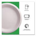 Cutlery | Eco-Products EP-P013PK 9 in. Renewable Sugarcane Plates - Natural White (50/Pack) image number 7