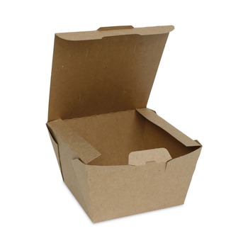 Pactiv Corp. EarthChoice OneBox 4.5 x 4.5 x 3.25 Tamper Evident Paper Box - Kraft (200/Carton)