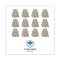 Cleaning & Janitorial Supplies | Boardwalk BWKCM02024S #24 Banded Cotton Mop Heads - White (12/Carton) image number 6