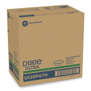 Dixie Pathways Heavyweight 20 oz. Paper Bowls - White/Green/Burgundy (125/Pack)