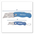 Office Jansan | GreatNeck 12117 1 Standard 1 Mini Blade Folding Lock Back Utility Knife Set - Blue image number 1