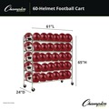 Utility Carts | Champion Sports FBHC 24 in. x 61 in. x 65 in. 176 lb Capacity 60 Helmet Football Cart - Chrome image number 1
