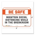 Floor Signs | Tabbies 29156 BeSafe Messaging 9 in. x 6 in. Repositionable Wall/Door Signs - White (30/Carton) image number 1