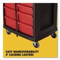  | Rubbermaid Commercial FG773488BLA Five-Drawer 32.63 in. x 19.9 in. x 33.5 in. Mobile Workcenter - Black/Red image number 4