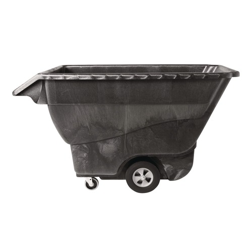 Trash Cans | Rubbermaid Commercial FG9T1500BLA 1250 lbs. Capacity Rectangular Structural Foam Tilt Truck - Black image number 0