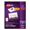 Office Jansan | Avery 08780 4 in. x 3 in. Horizontal Magnetic Style Name Badge Kit - White (24/Pack) image number 0