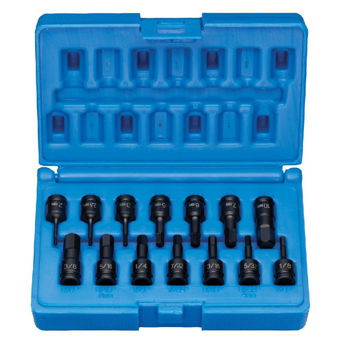 Sockets | Grey Pneumatic 9298HC 14-Piece 1/4 in. Drive SAE/Metric Hex Driver Impact Socket Set image number 0