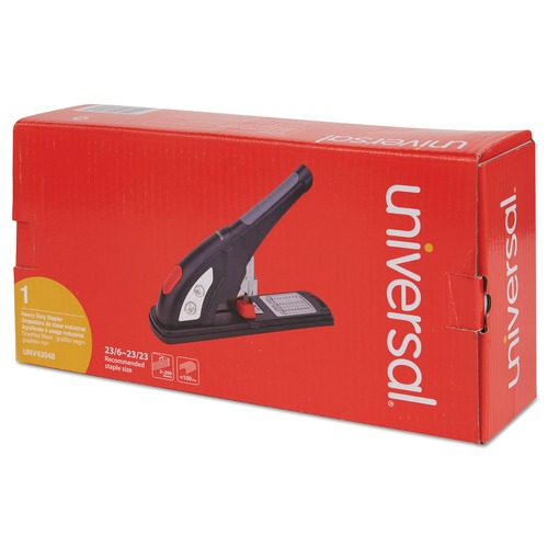 Office Jansan | Universal UNV43048 Heavy-Duty 200 Sheet Capacity Stapler - Black/Graphite/Red image number 0