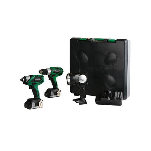 Combo Kits | Factory Reconditioned Hitachi KC18DHL HXP 18V Cordless Lithium-Ion 3-Tool Combo Kit image number 0