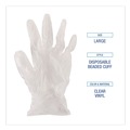 Disposable Gloves | Boardwalk BWK361LBX 3.6 mil Thick Powder-Free Exam Vinyl Gloves - Large, Clear (100/Box) image number 6