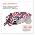 Cooling Gear | Ergodyne 12477 Chill-Its 6615 One Size Fits Most High-Performance Bandana Doo Rag with Terry Cloth Sweatband - Stars and Stripes image number 2