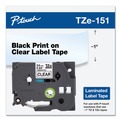 Bulk Savings Pricing 2 | Brother P-Touch TZE151 TZe 0.94 in. x 26.2 ft. Standard Adhesive Laminated Labeling Tape - Black on Clear image number 3
