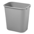 Trash & Waste Bins | Rubbermaid Commercial FG295600GRAY 7 gal. Deskside Plastic Wastebasket - Gray image number 2
