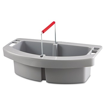 Rubbermaid Commercial 2-Compartment 16 in. x 9 in. x 5 in. Maid Caddy - Gray