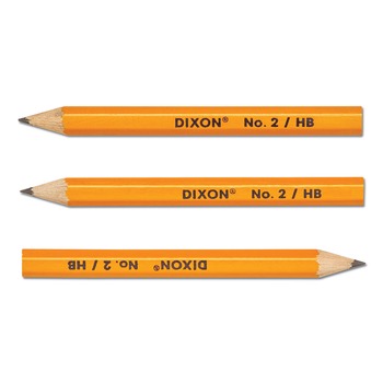 Dixon 0.7 mm HB No. 2 Golf Wooden Pencils - Black Lead/Yellow Barrel (144/Box)