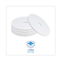 Cleaning Cloths | Boardwalk BWK4017WHI 17 in. Diameter Polishing Floor Pads - White (5/Carton) image number 3