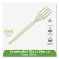 Cutlery | WNA EPS002 7 in. EcoSense Renewable Plant Starch Cutlery Fork (50/Pack) image number 3