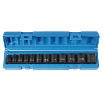 Grey Pneumatic 1213 12-Piece 3/8 in. Drive 6-Point SAE Standard Impact Socket Set