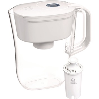 Brita 36089CT 6-Cup Denali Water Filter Pitcher with 1 Standard Filter - White (2/Carton)