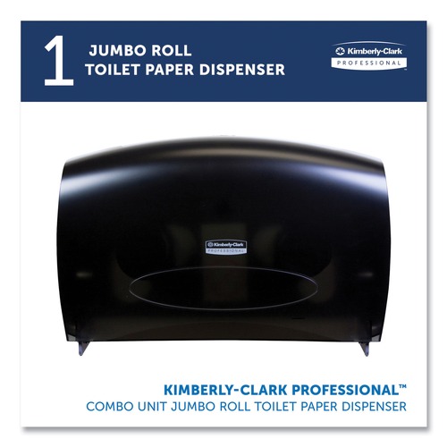 Cleaning & Janitorial Supplies | Kimberly-Clark Professional 09551 20.4 in. x 5.8 in. x 13.1 in. Cored JRT Jumbo Combo Tissue Dispenser - Smoke/Gray image number 0