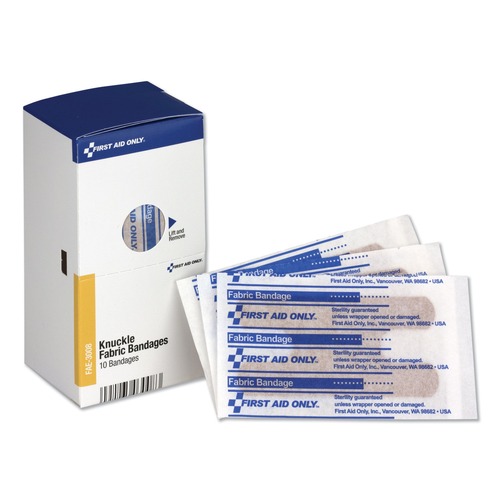 First Aid | First Aid Only FAE-3008 Individually Sterilized Knuckle Bandages (10/Box) image number 0
