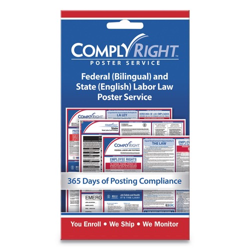 Office Jansan | ComplyRight 098434 4 in. x 7 in. Labor Law Poster Service - State Labor Law image number 0