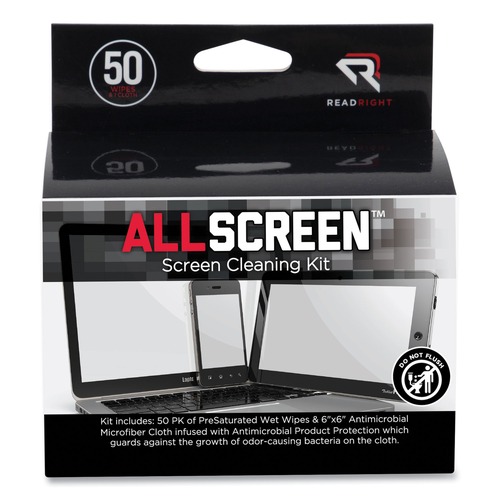 Cleaning & Janitorial Supplies | Read Right RR15039 AllScreen Cleaning Kit - Unscented White (50/Box) image number 0