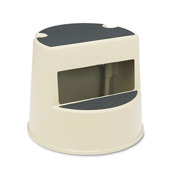 Rubbermaid Commercial 13-1/2 in. 350 lbs. Capacity Rolling Step Stool with Retractable Casters - Beige