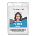 Office Jansan | Advantus 75419 2.63 in. x 4.38 in. Holder 2.38 in. x 4.25 in. Insert Prepunched for Chain/Clip Vertical Security ID Badge Holders - Clear (50/Box) image number 2