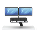  | Fellowes Mfg Co. 8081601 Lotus RT 35.5 in. x 23.75 in. x 49.2 Dual Monitor Sit-Stand Workstation - Black image number 1