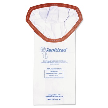 Janitized Vacuum Filter Bags Designed to Fit ProTeam Super Coach Pro 10 (100/Carton)