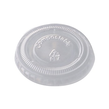 World Centric PLA Clear Cold Cup Lids Fits 1 oz Portion Cups Plastic Clear 3000/Carton
