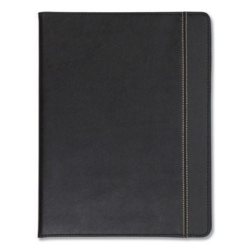 Samsill 71220 Slimline Padfolio Faux Leather Writing Pad - Black