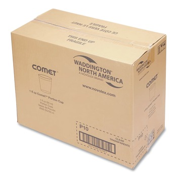 WNA 1 oz. Comet Plastic Portion/Shot Glass - Clear (50/Pack, 50 Packs/Carton)