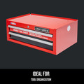 Tool Chests | Craftsman CMST22622RB 2000S 26-1/2 in. x 12 in. x 12-1/4 in. 2 Drawer Middle Chest - Red/Black image number 2