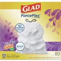 Cleaning & Janitorial Supplies | Glad 78902 ForceFlex 24 in. x 27.38 in. 13 Gallon Kitchen Drawstring Trash Bags - Gain Lavender Scent/White (240/Carton) image number 1