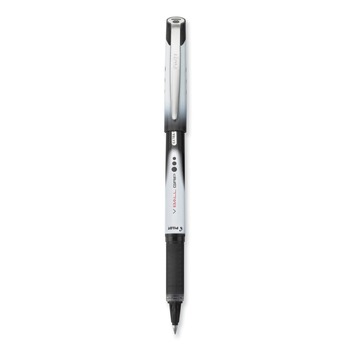 Pilot VBall Grip Liquid Ink Extra-Fine 0.5 mm Rollerball Pen - Black Ink/Black/White Barrel (1-Dozen)