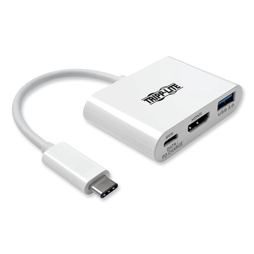Office Electronics & Batteries | Tripp Lite U444-06N-H4U-C 3 in. USB-A/USB-C PD Charging Ports USB 3.1 Gen 1 USB-C to HDMI 4K Adapter - White image number 0