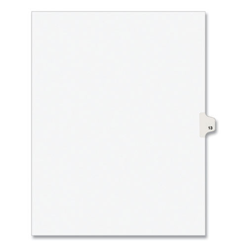 Dividers & Tabs | Avery 11923 11 in. x 8.5 in. 10-Tabs, 13-Title Tabs Preprinted Legal Exhibit Side Tab Index Dividers - White (25/Pack) image number 0