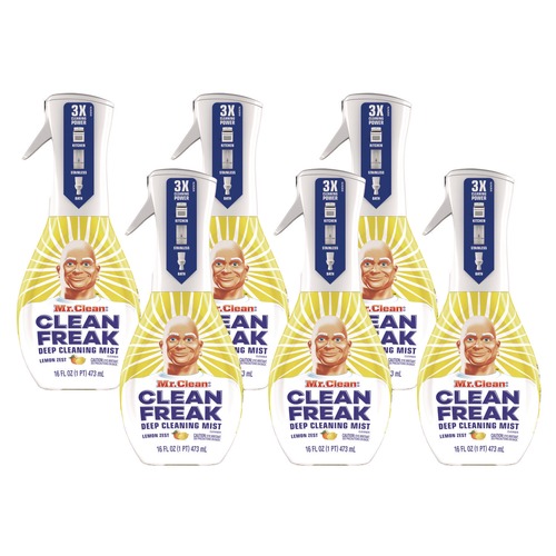 Mr. Clean 79129 Clean Freak 16 oz. Spray Bottle Deep Cleaning Mist Multi-Surface Spray - Lemon (6/Carton)