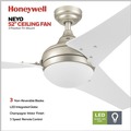 Ceiling Fans | Honeywell 51801-45 52 in. Remote Control Contemporary Indoor LED Ceiling Fan with Light - Champagne image number 2