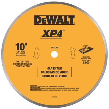 Dewalt 10 in. Continuous Rim Glass Tile Blade