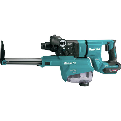 Makita GRH07ZW 40V max XGT Brushless Lithium-Ion 1-1/8 in. Cordless AFT/AWS Capable Accepts SDS-PLUS Bits AVT D-Handle Rotary Hammer with Dust Extractor (Tool Only) image number 0