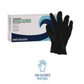 Work Gloves | Boardwalk 396LBXA 4.4 mil Disposable General-Purpose Powder-Free Nitrile Gloves - Large, Black (100/Box) image number 4